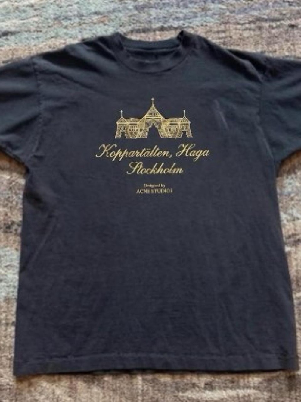 Gildan Black T-Shirt with Gold Stockholm Graphic